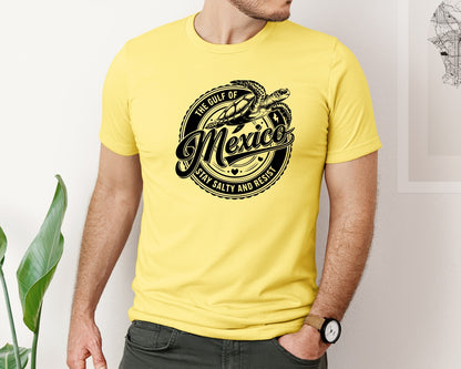 brand:Bella Canvas|color:Yellow|Gulf Of Mexico Turtle Beach Graphic T-Shirt
