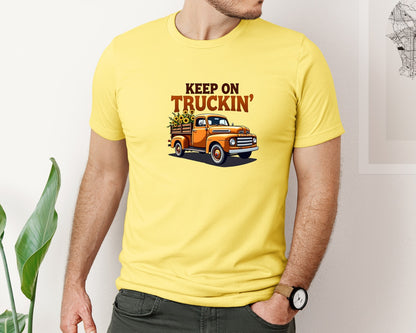 brand:Bella Canvas|color:Yellow|Keep On Truckin T Shirt Design 2 Graphic T-Shirt