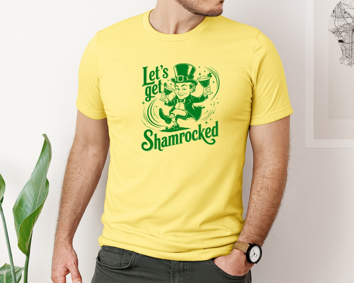 brand:Bella Canvas|color:Yellow|Lets Get Shamrocked Design 7 Graphic T-Shirt